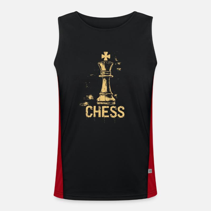Queen Chess Masterpiece Design Men's Functional Contrast Tank Top 