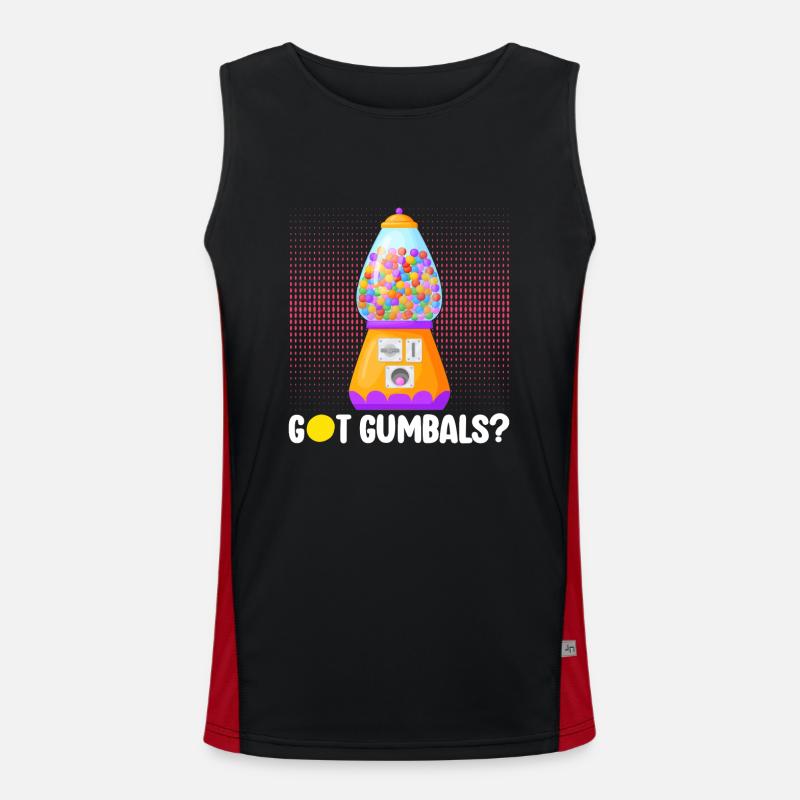 Gumball Machine Chewing Gum Machine - Men's Functional Contrast Tank Top - black/red