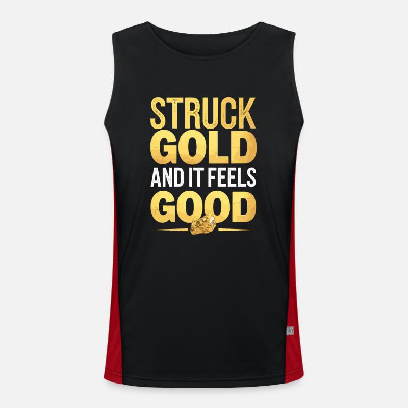 Gold Mining Panning History Adventure Prospector Funktionelles Kontrast-Tank Top für Männer 
