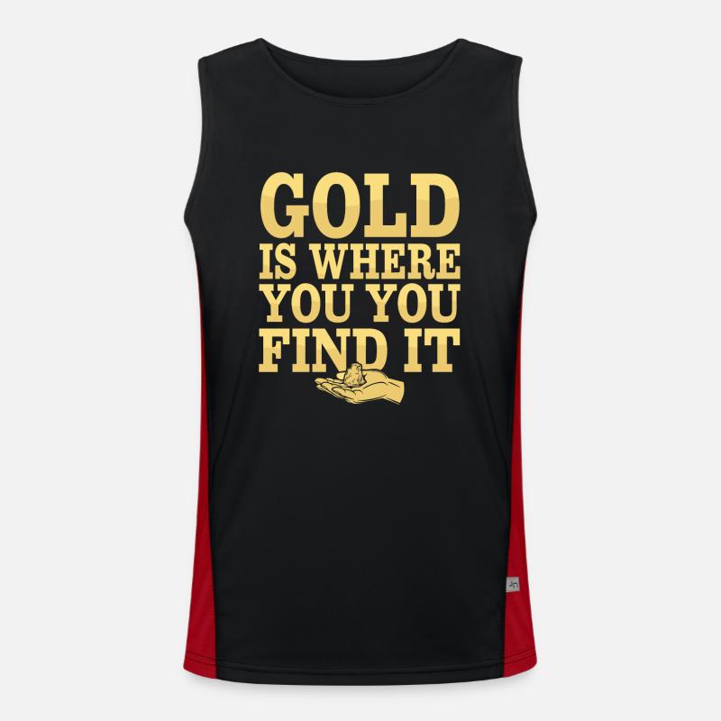 Gold Mining Panning History Adventure Prospector Funktionelles Kontrast-Tank Top für Männer 