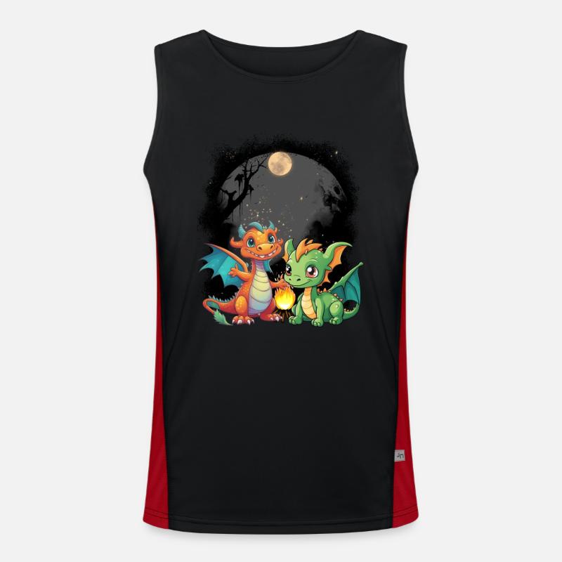 mystisch Drache Drachen Märchen Märchenfigur Funktionelles Kontrast-Tank Top für Männer 