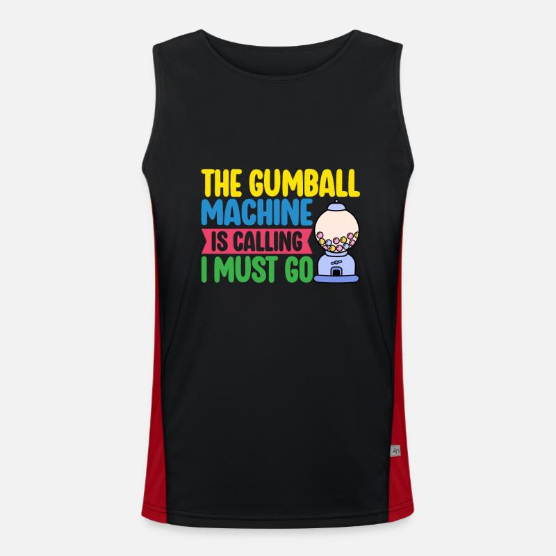 Gumball Machine Chewing Gum Machine - Men's Functional Contrast Tank Top - black/red