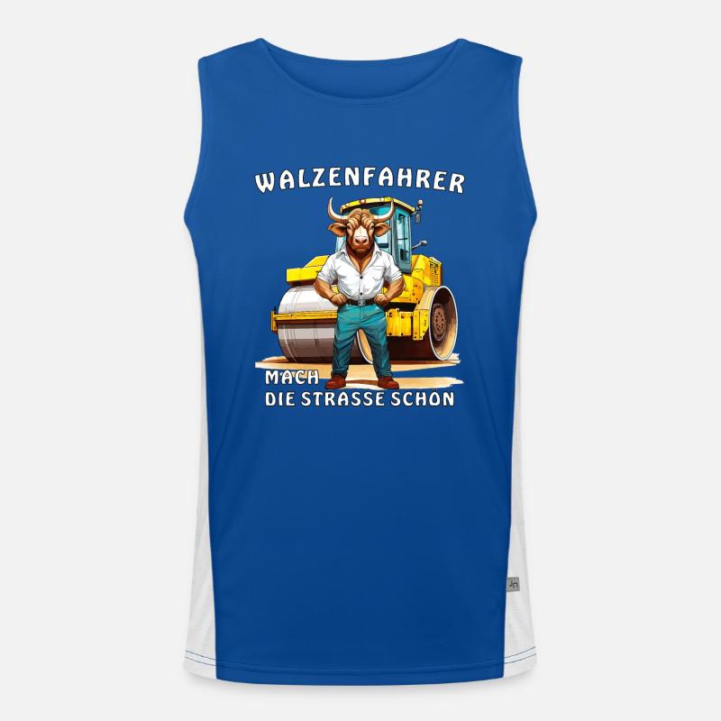 ROLLER DRIVER MAKE THE ROAD BEAUTIFUL Men's Functional Contrast Tank Top 