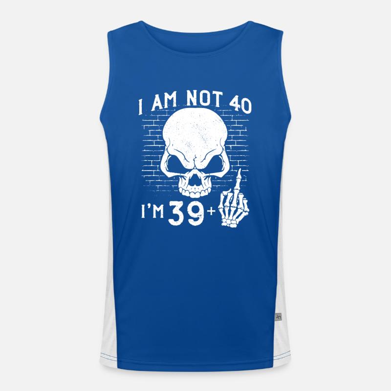 Ich bin 39 plus Mittelfinger - 40. Geburtstag Funktionelles Kontrast-Tank Top für Männer 