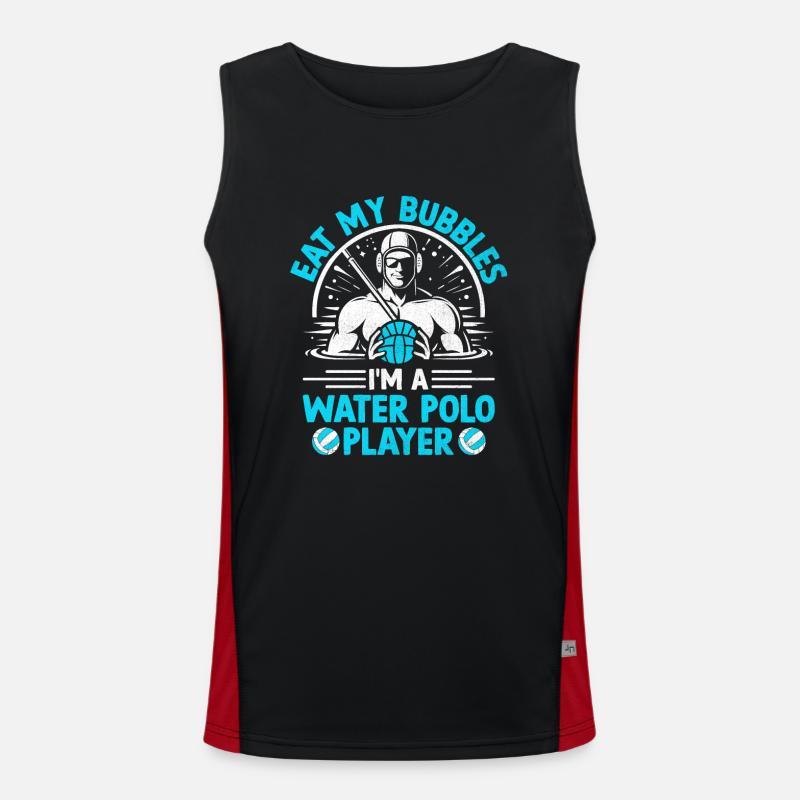 Eat My Bubbles Ich bin ein Wasserballspieler Aquatic Pol Funktionelles Kontrast-Tank Top für Männer 