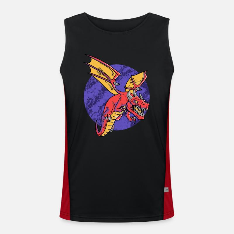 Fantasy RPG Dragons Magic Dungeon Funktionelles Kontrast-Tank Top für Männer 