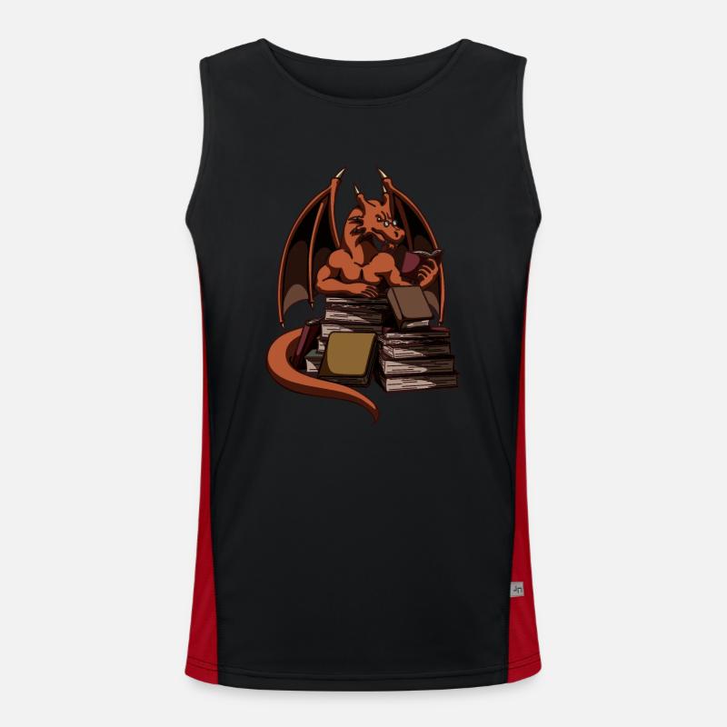 Dragon Reading Magic Dungeon Men's Functional Contrast Tank Top 