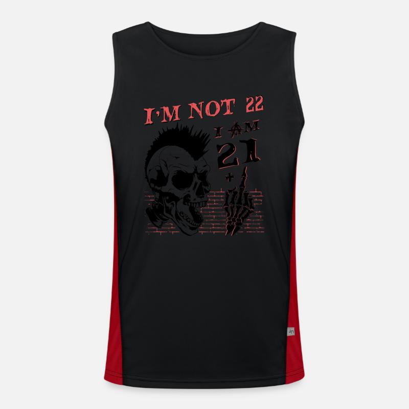 I Am 21 Plus Middle Finger - 22nd Birthday Men's Functional Contrast Tank Top 