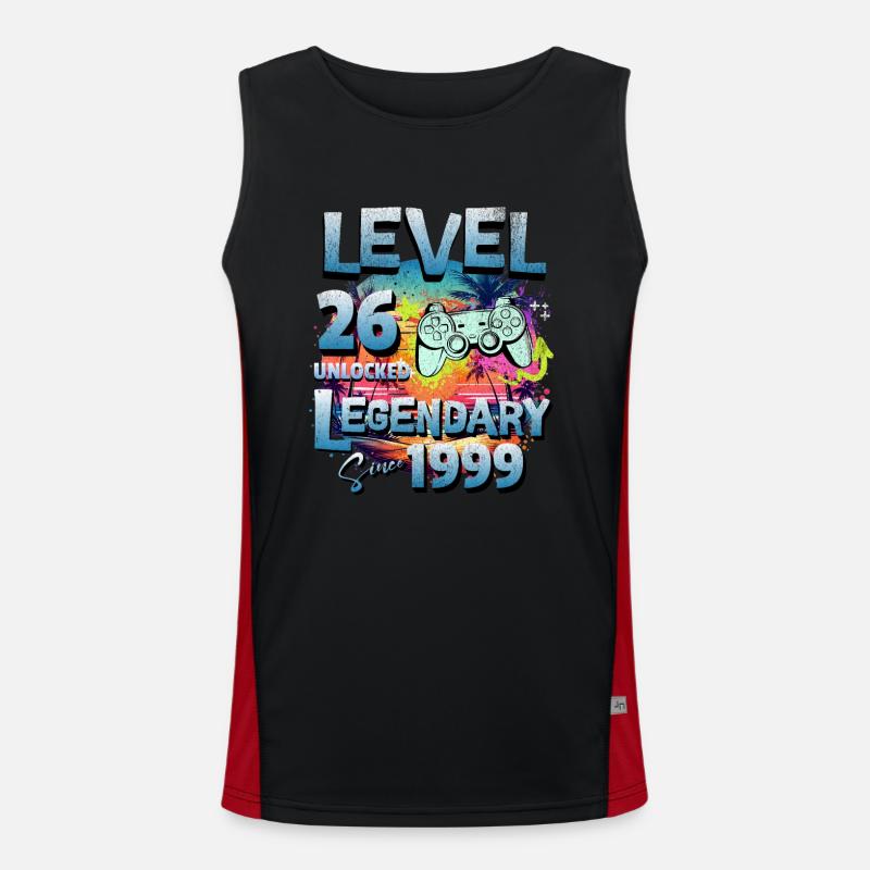 Level 26 Unlocked since 1982 Birthday Men's Functional Contrast Tank Top 