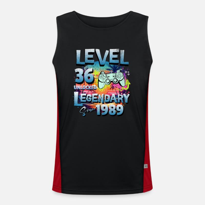 Level 36 Unlocked since 1982 Birthday Men's Functional Contrast Tank Top 