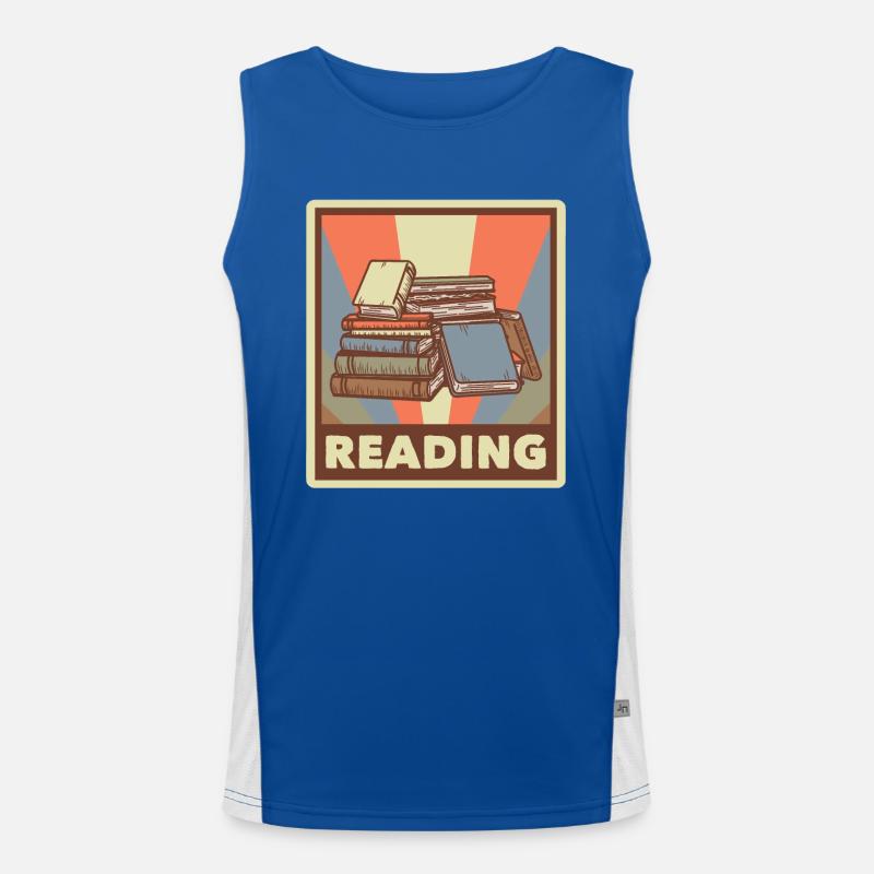 Book Nerd Learning Librarian Reading Men's Functional Contrast Tank Top 