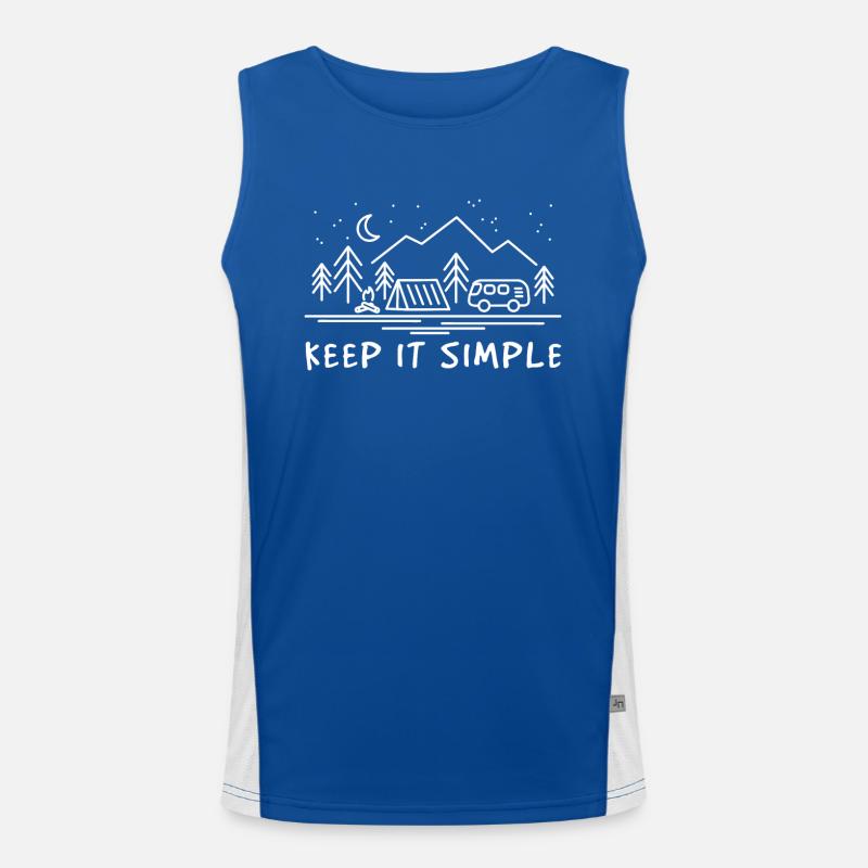 Camper Keep Simple Bonfire Camping Men's Functional Contrast Tank Top 