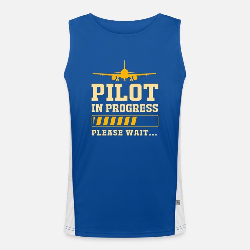 Pilot Flugzeug Funktionelles Kontrast-Tank Top für Männer 
