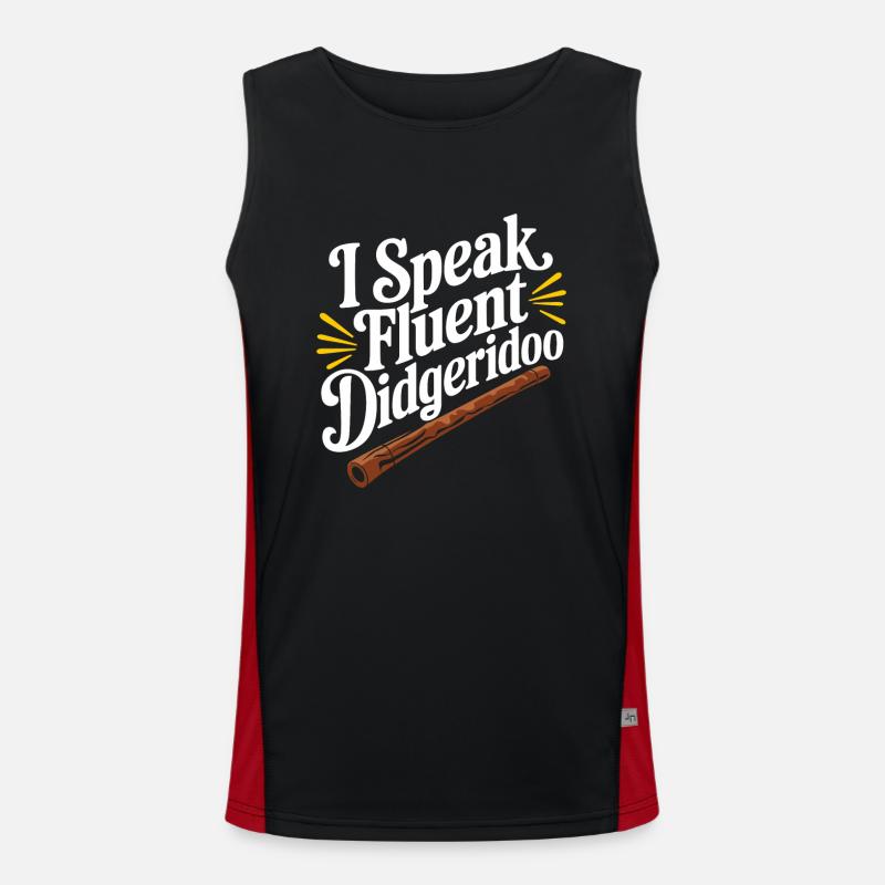 Didgeridoo Player Embracing Aboriginal Instrument Funktionelles Kontrast-Tank Top für Männer 