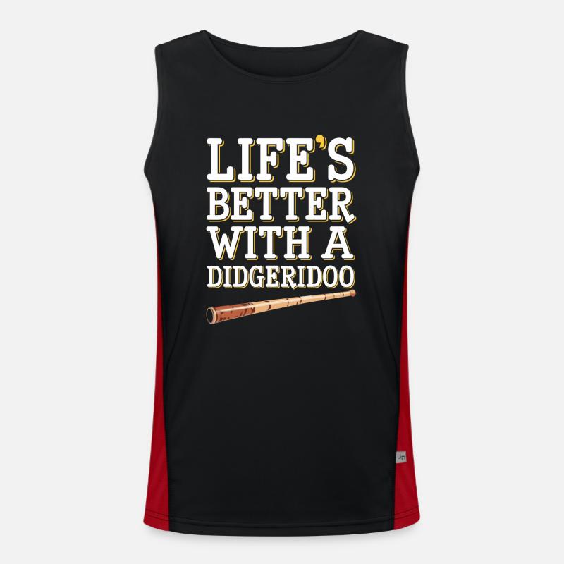 Didgeridoo Player Embracing Aboriginal Instrument Funktionelles Kontrast-Tank Top für Männer 