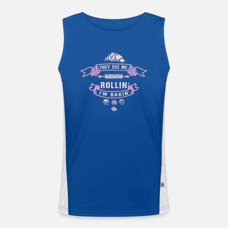 Bäcker Rollin Backen Konditor Backen Funktionelles Kontrast-Tank Top für Männer 