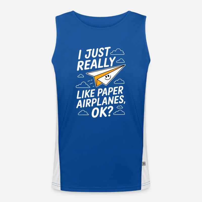 Papierflieger Spruch Witz Papierflugzeug Geschenk Funktionelles Kontrast-Tank Top für Männer 