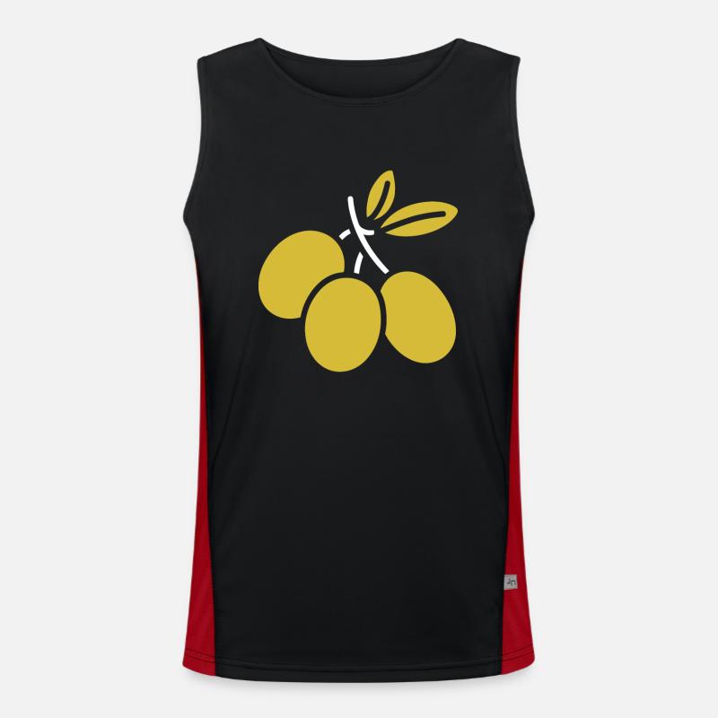 Olive Funktionelles Kontrast-Tank Top für Männer 