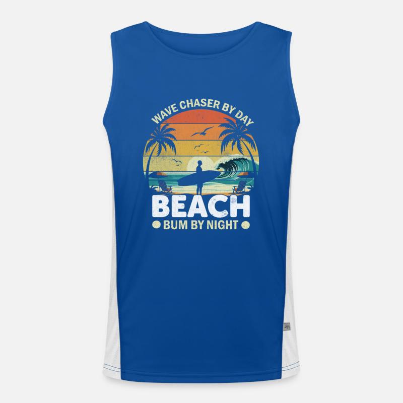 Wave chaser by day, beach bum by night. Men's Functional Contrast Tank Top 