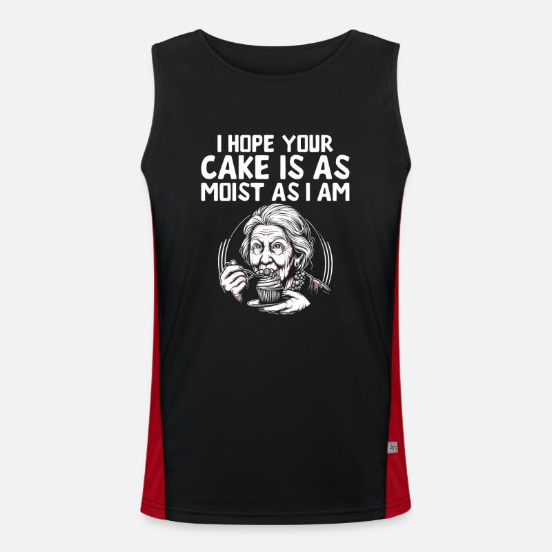 I Hope Your Cake Is As Moist As I Am Baking Bake B Men's Functional Contrast Tank Top 