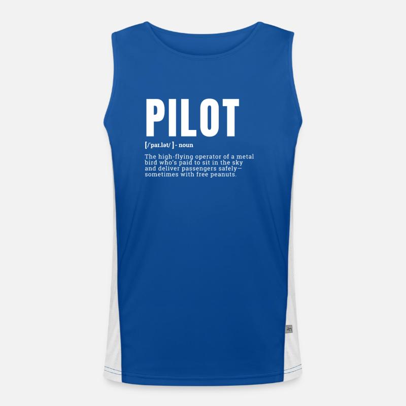 Funny Pilot Dictionary Definition Occupation Occup Funktionelles Kontrast-Tank Top für Männer 