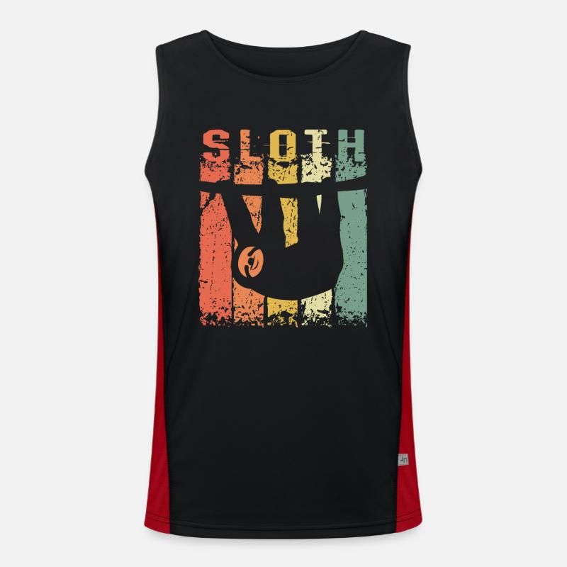 Slothy Napping Slow Chilling Sloth Men's Functional Contrast Tank Top 