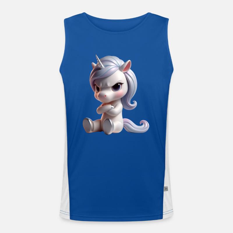 Einhorn grimmig 1 Funktionelles Kontrast-Tank Top für Männer 