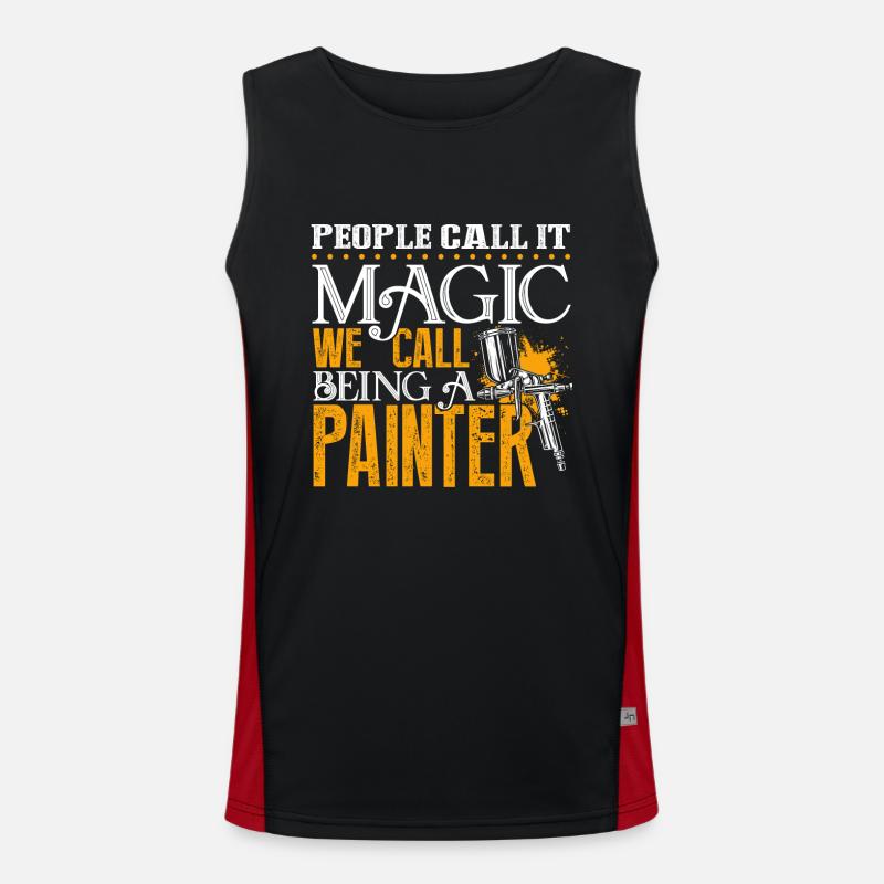 Painter Being A Painter - Men's Functional Contrast Tank Top  - black/red