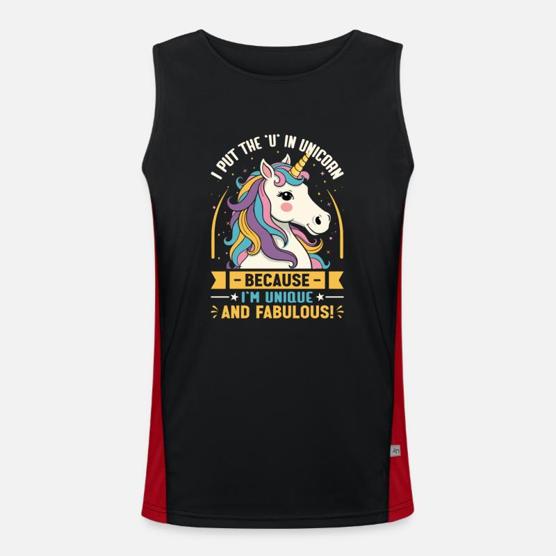 J’ai mis le 'U' dans licorne - parce que je suis unique et Débardeur respirant contrasté Homme 