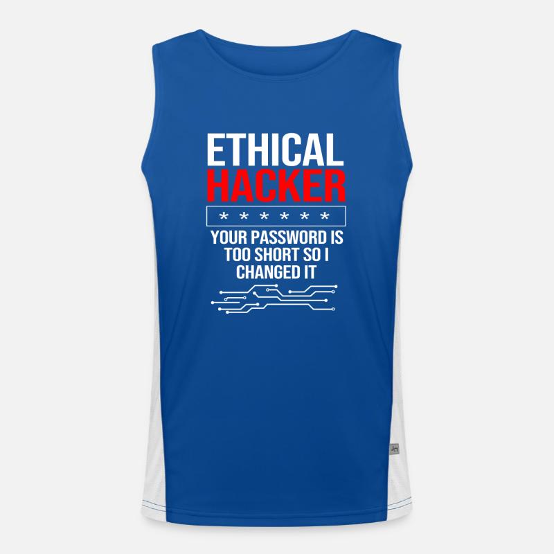 Cybersecurity Cyber Programmierer Hacker Funktionelles Kontrast-Tank Top für Männer 