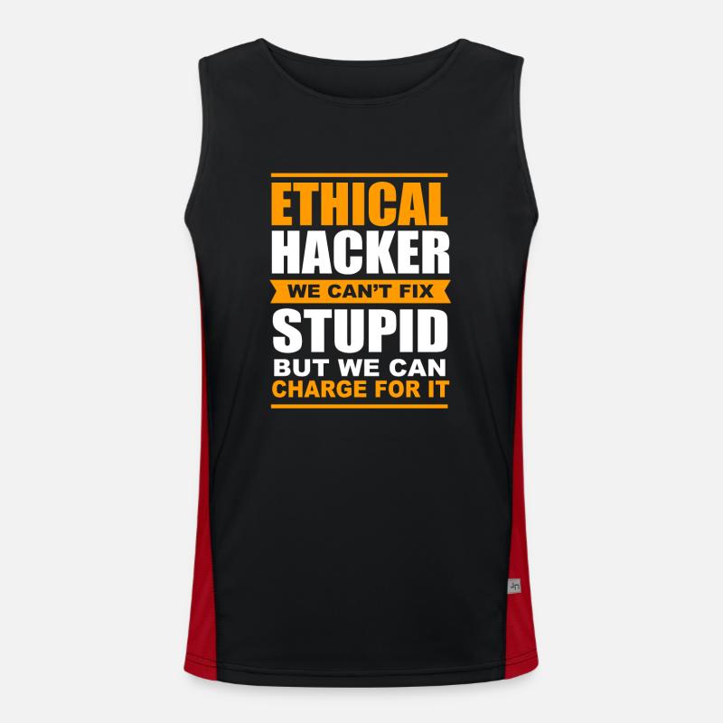 Cybersecurity Cyber Programmer Hacker - Men's Functional Contrast Tank Top  - black/red