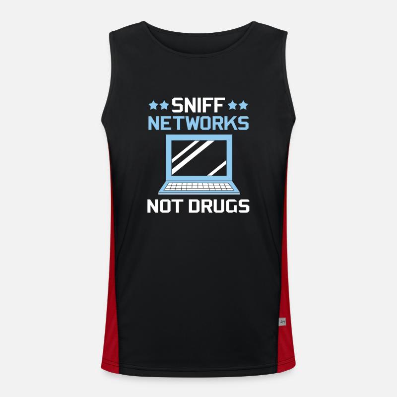 Cybersecurity Cyber Programmer Hacker - Men's Functional Contrast Tank Top  - black/red
