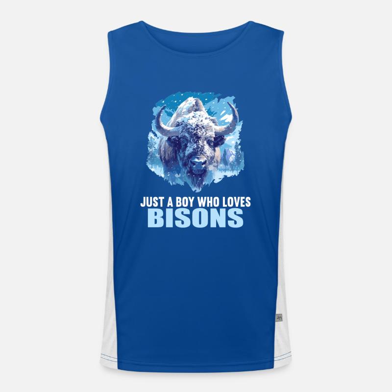 Bisons Bison Funktionelles Kontrast-Tank Top für Männer 
