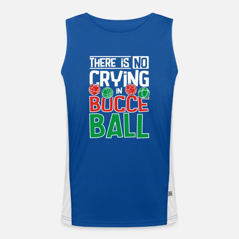 There is no crying in Bocce Ball Funktionelles Kontrast-Tank Top für Männer 