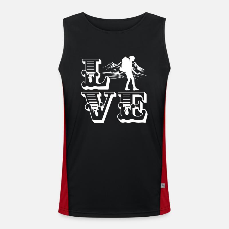 Backpacking Love Backpacking - Men's Functional Contrast Tank Top - black/red
