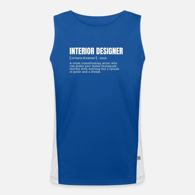 Creative Interior Designer Definition T-Shirts Funktionelles Kontrast-Tank Top für Männer 