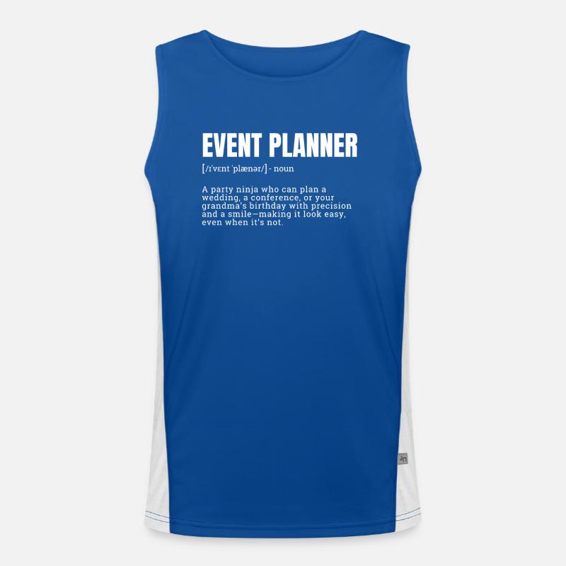 Creative Event Planner Definition T-Shirts Funktionelles Kontrast-Tank Top für Männer 
