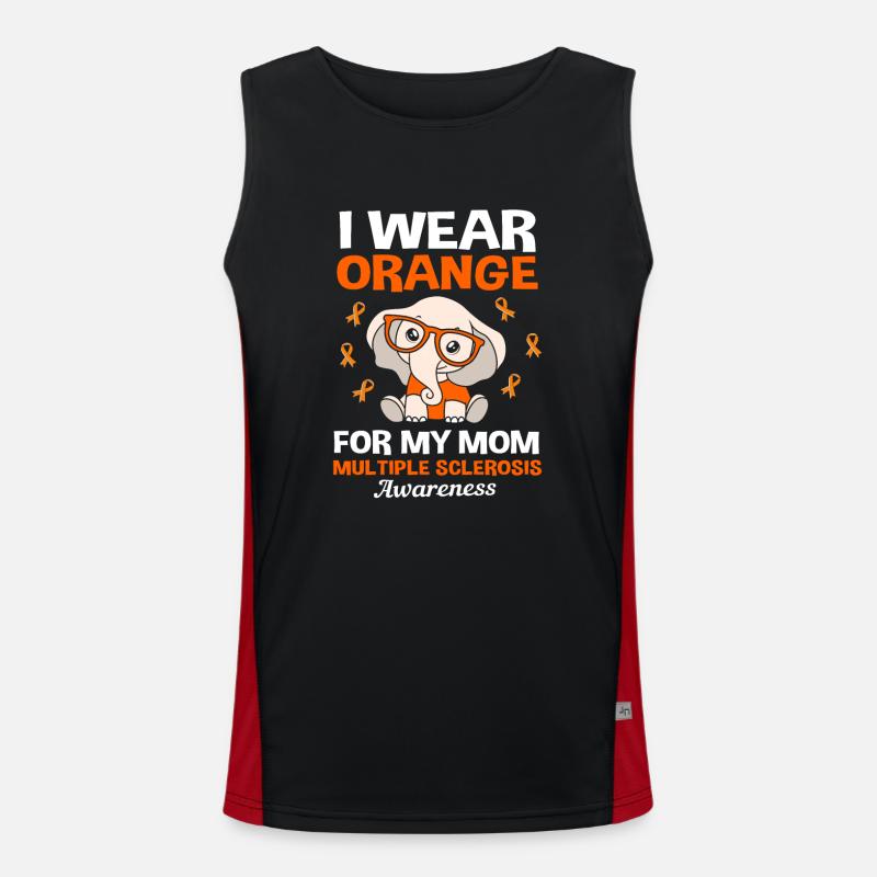 Multiple Sclerosis MS - Men's Functional Contrast Tank Top - black/red