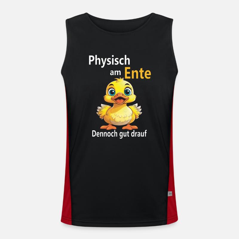 Physically on the duck - Men's Functional Contrast Tank Top - black/red