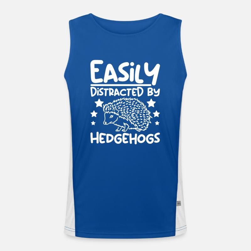 Easily distracted by hedgehogs Funktionelles Kontrast-Tank Top für Männer 