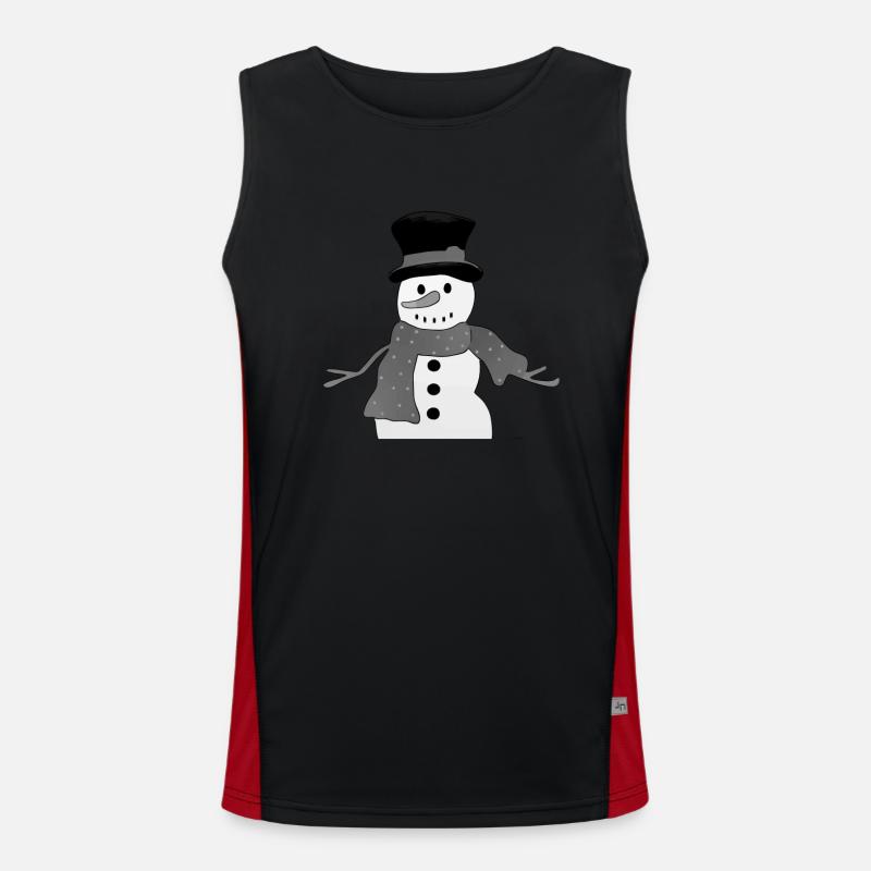 Gray Snowman Men's Functional Contrast Tank Top 