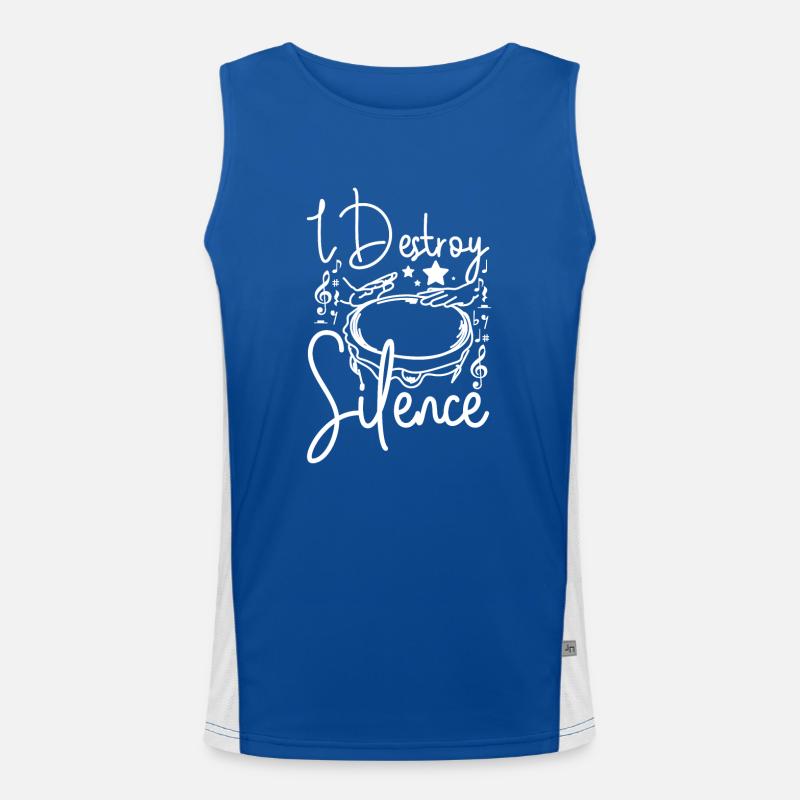 I destroy silence Conga player Funktionelles Kontrast-Tank Top für Männer 