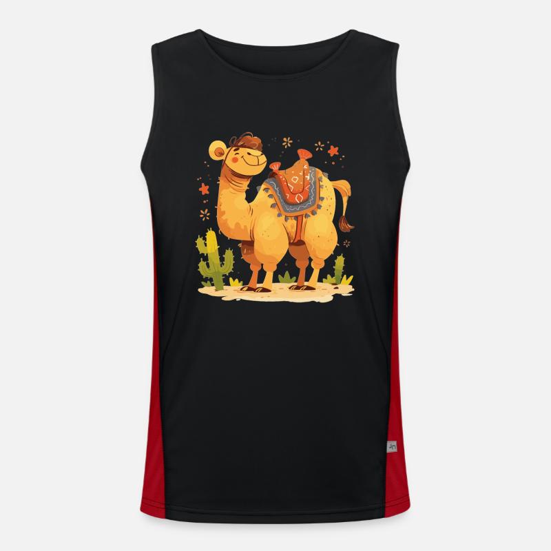 Camel Kamele Kamel - Men's Functional Contrast Tank Top  - black/red