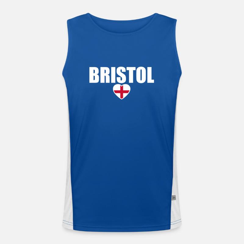 Bristol Angleterre Anglais Drapeau Anglais Débardeur respirant contrasté Homme 