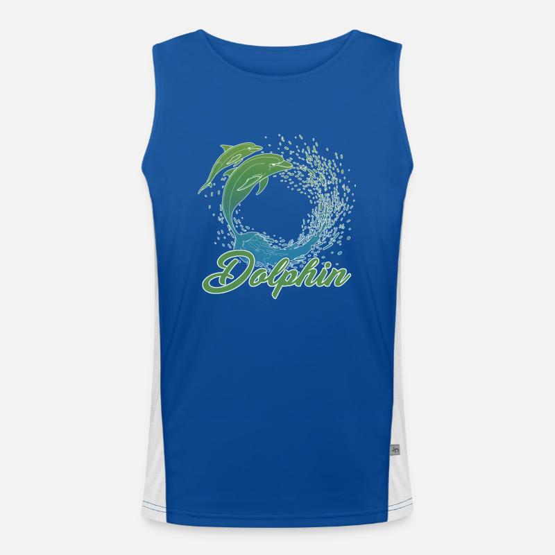 Awesome Dolphin Men's Functional Contrast Tank Top 