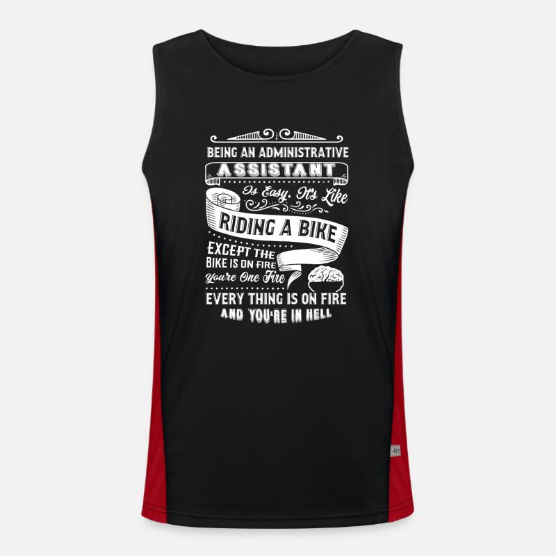 Administrative Assistant Is Easy - Men's Functional Contrast Tank Top  - black/red