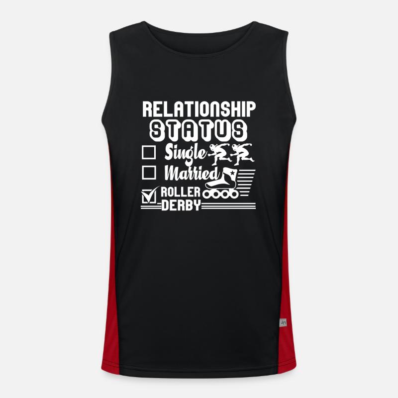 Roller Derby Relationship Status - Men's Functional Contrast Tank Top - black/red
