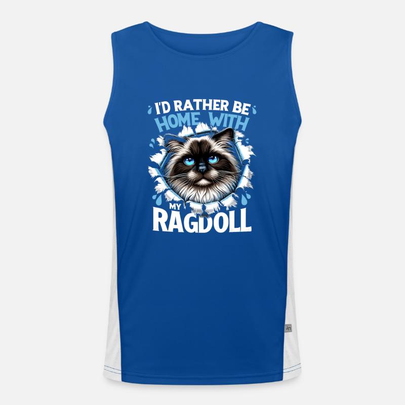 Je préfère être à la maison avec mon propriétaire Ragdoll Ragdolls Débardeur respirant contrasté Homme 