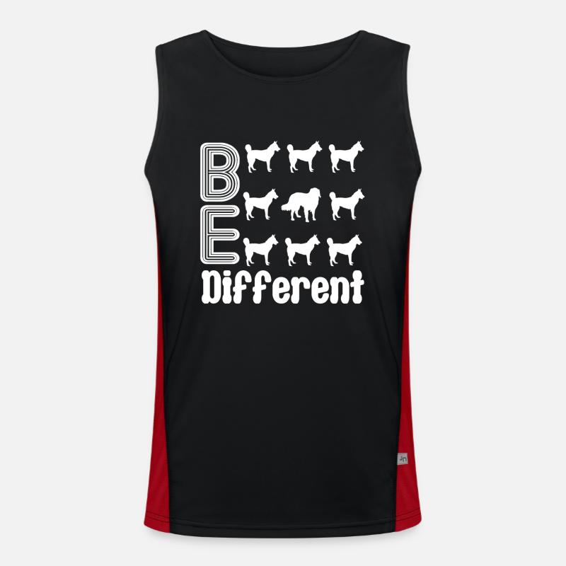 Australian Shepherd Be Different - Men's Functional Contrast Tank Top  - black/red
