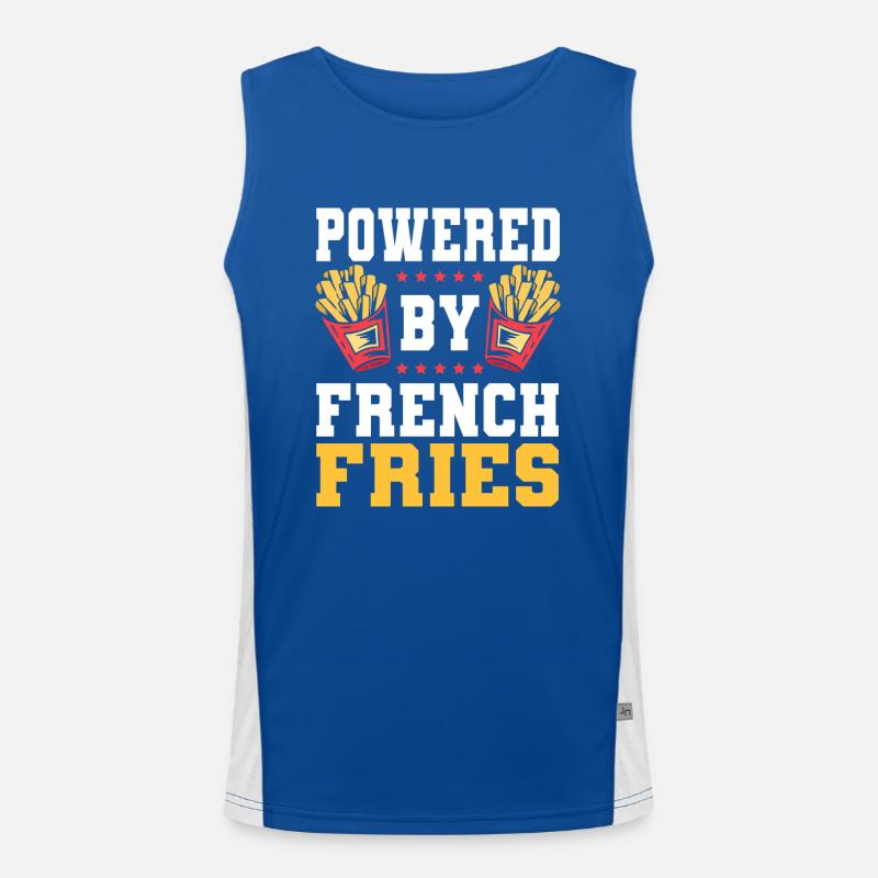 Frites Nourriture Jeu de mots Pomme de terre Débardeur respirant contrasté Homme 